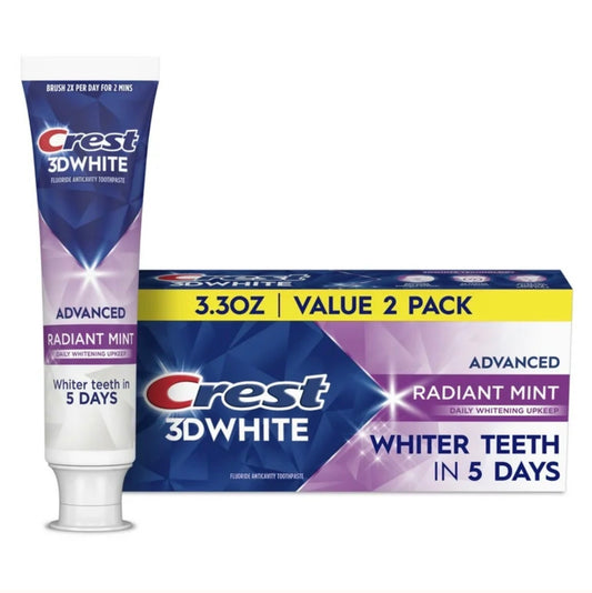 Crest 3D White Advanced Radiant Mint Toothpaste (Value 2 Pack)